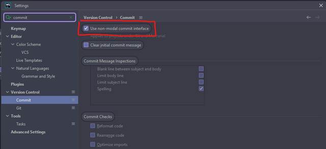 Intellij Commit-tool window